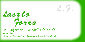 laszlo forro business card